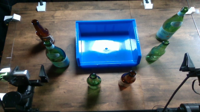 Top-camera view of the bottles in bins setup at 88 cm