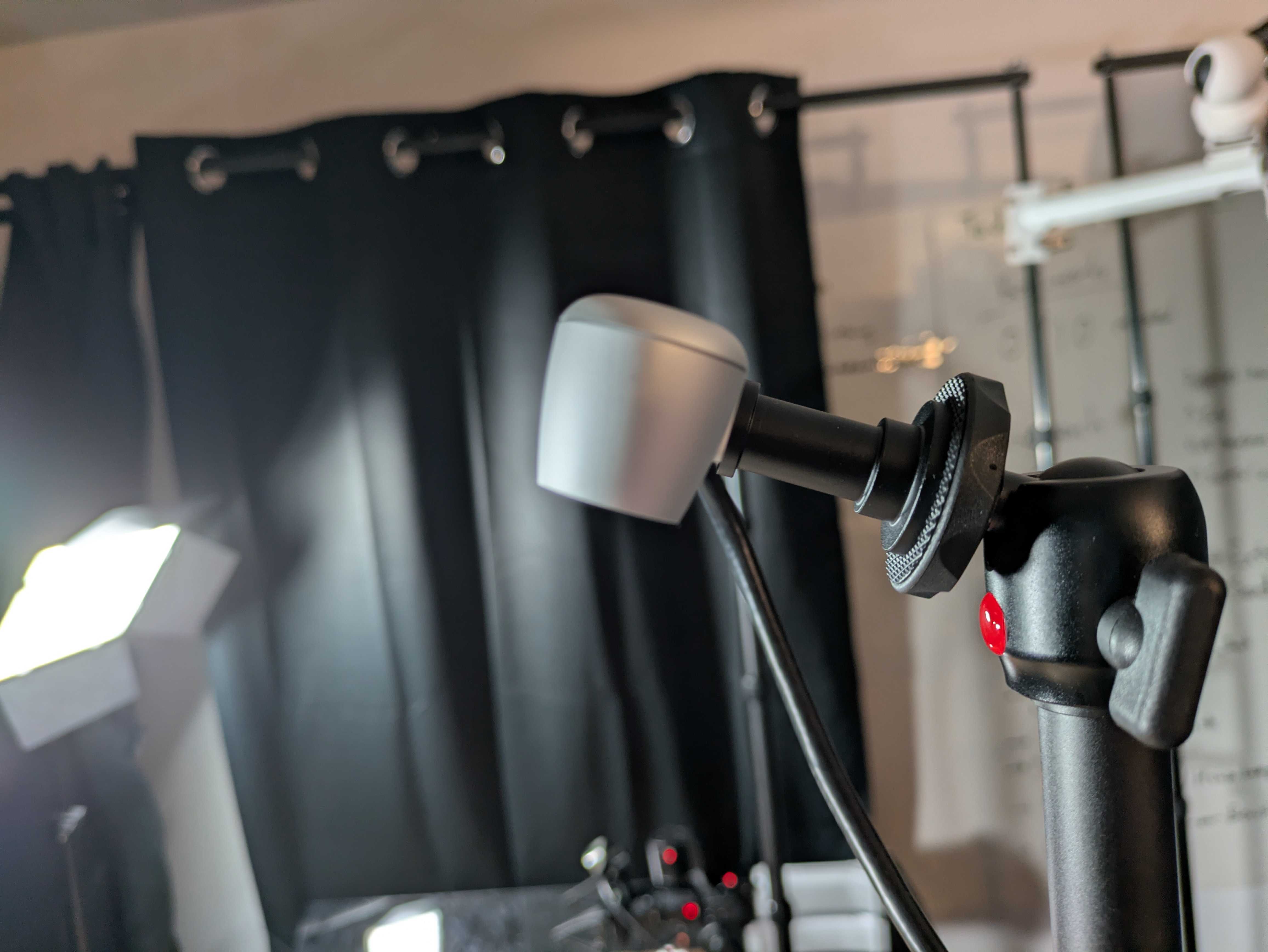 Side-on view of the top camera on its bracket at 88 cm