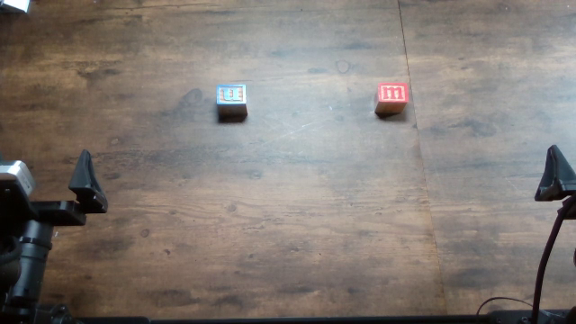 Top-camera view of the stack blocks setup at 72 cm
